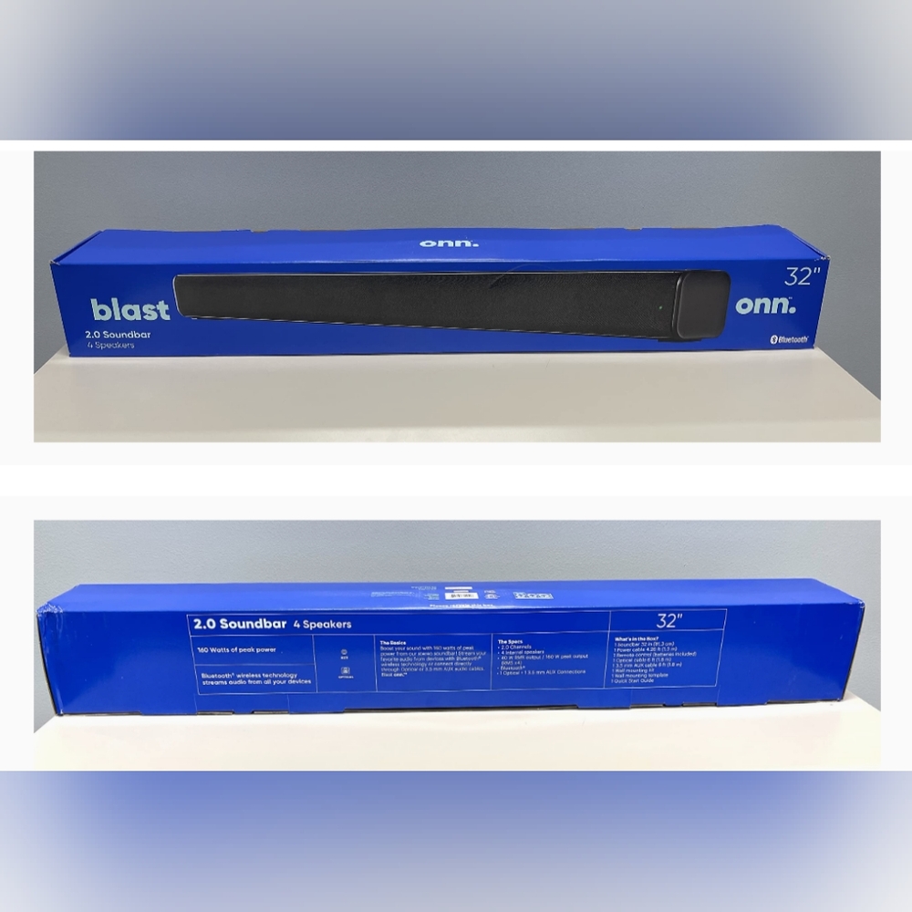 32" 160 watt black Onn soundbar